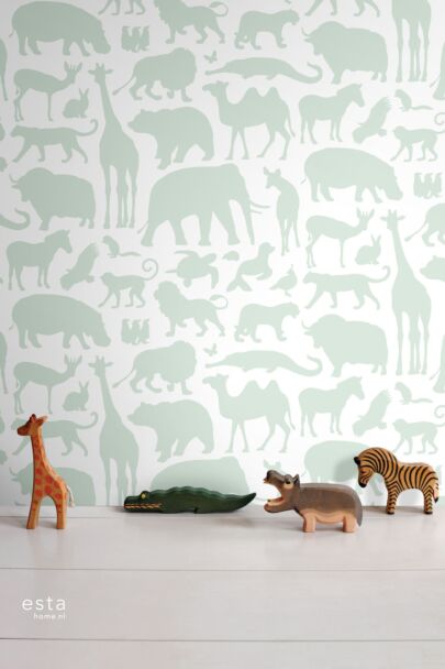 papier peint animaux vert menthe