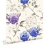 papier peint hortensias bleu profond et violet