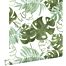 papier peint feuilles tropicales de jungle peintes vert olive grisé