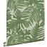papier peint feuilles tropicales vert olive grisé