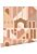 papier peint maisons méditerranéennes rose terracotta