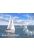 papier peint panoramique bateau à voile bleu