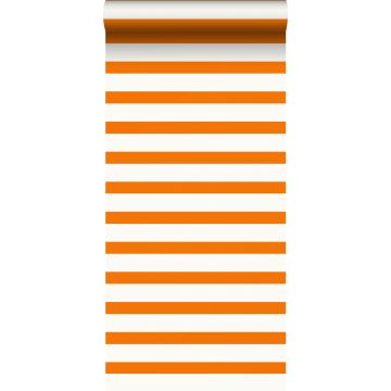 papier peint à rayures orange et blanc