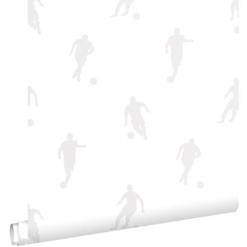 papier peint joueurs de football argent sur blanc