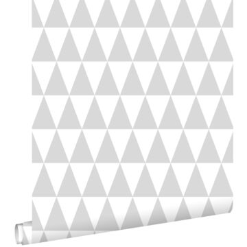papier peint triangles géométriques graphiques gris chaud clair et blanc mat