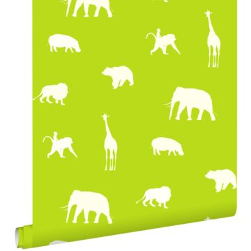 papier peint animaux vert citron