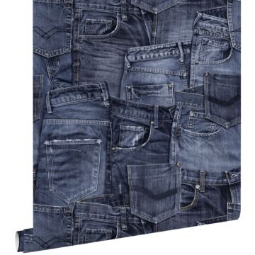 papier peint tissu de jeans encre bleu