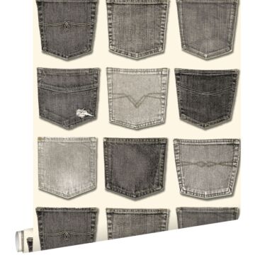 papier peint poches de jeans gris
