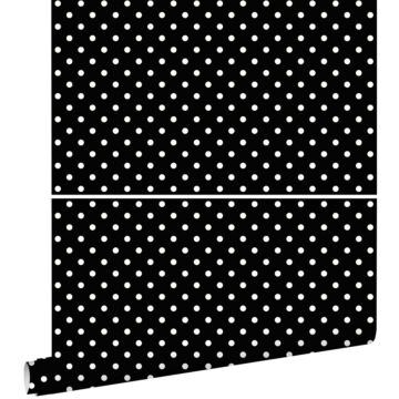 papier peint à motif de petits points noir et blanc