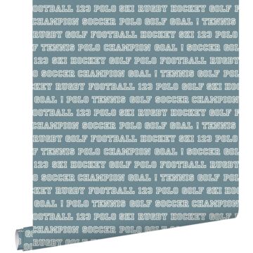 papier peint textes de sport vintage bleu foncé