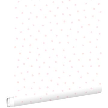 papier peint à motif de points rose clair et blanc