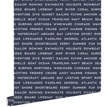 papier peint textes maritimes de plage bleu foncé