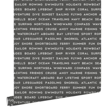 papier peint textes maritimes de plage gris foncé