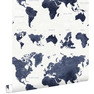 papier peint cartes du monde bleu foncé
