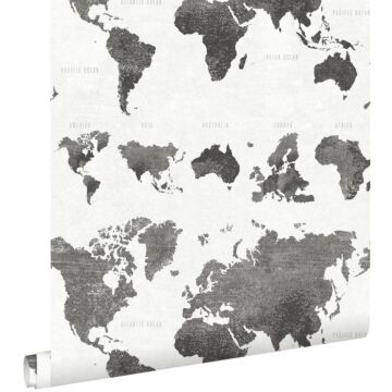 papier peint cartes du monde gris foncé