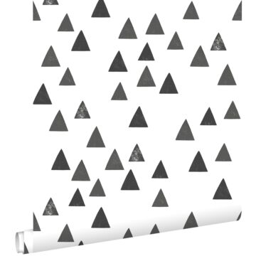 papier peint triangles graphiques noir et blanc