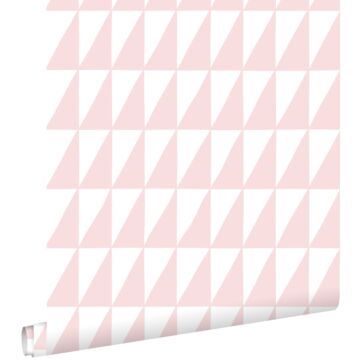papier peint triangles graphiques rose clair