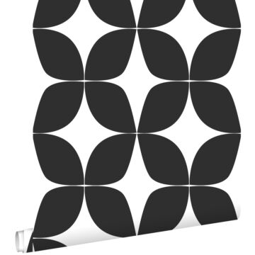 papier peint motif graphique noir et blanc