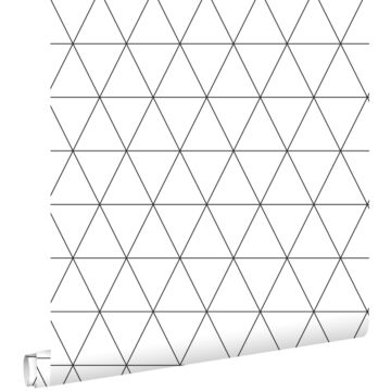 papier peint triangles graphiques blanc et noir