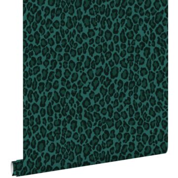 papier peint peau de léopard vert émeraude