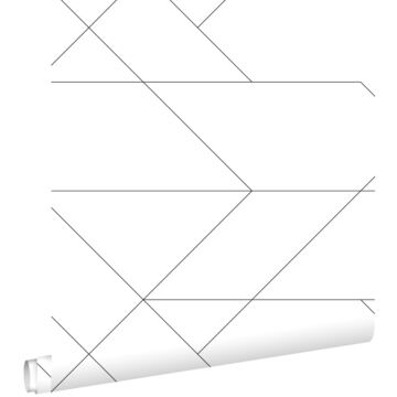 papier peint lignes graphiques noir et blanc