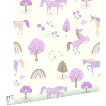 papier peint licornes lilas violet