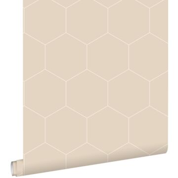 papier peint hexagone beige