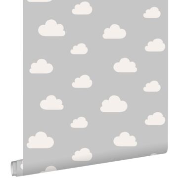 papier peint petits nuages gris