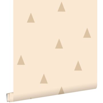 papier peint triangles graphiques beige