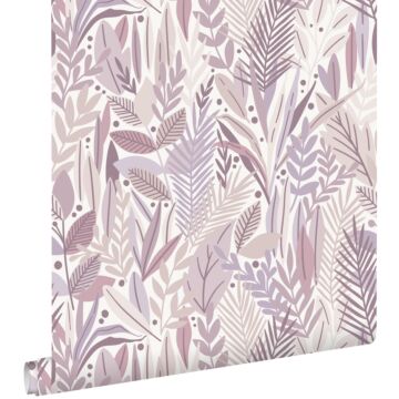 papier peint feuilles lilas violet