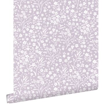 papier peint fleurs lilas violet