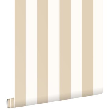 papier peint à rayures blanc et beige clair