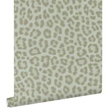 papier peint peau de léopard vert grisé