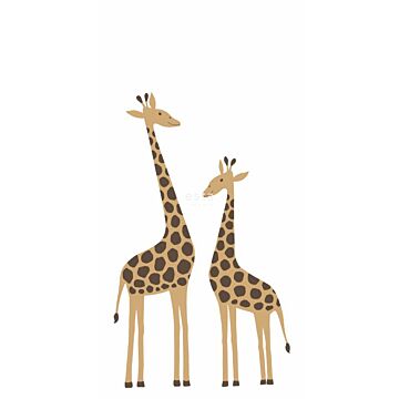 papier peint panoramique girafes beige