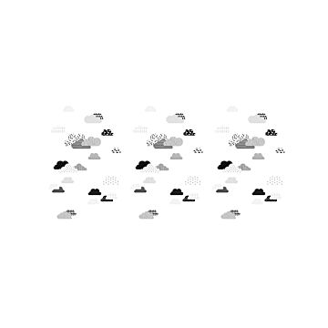 papier peint panoramique nuages noir et blanc
