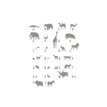 papier peint panoramique animaux ABC gris