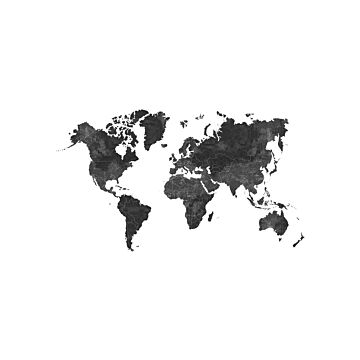 papier peint panoramique carte du monde gris charbon de bois
