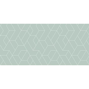 papier peint panoramique lignes graphiques vert grisé clair