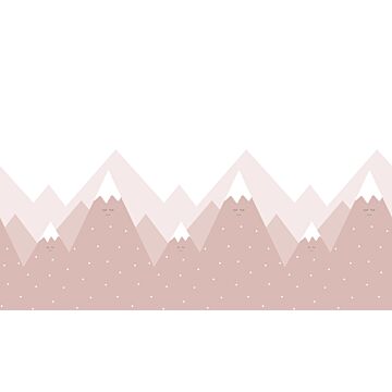papier peint panoramique montagnes vieux rose