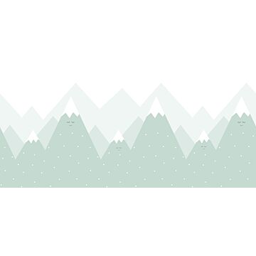 papier peint panoramique montagnes vert menthe