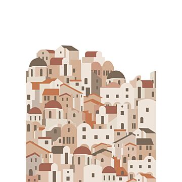 papier peint panoramique maisons méditerranéennes terracotta