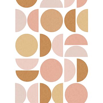 papier peint panoramique formes géométriques rose clair et beige