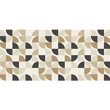 papier peint panoramique formes géométriques beige et noir